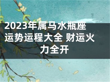 2023年属马水瓶座运势运程大全 财运火力全开