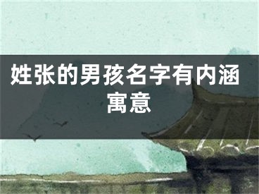 姓张的男孩名字有内涵寓意