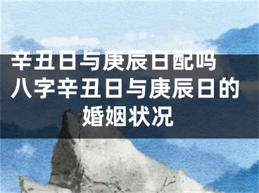 辛丑日与庚辰日配吗 八字辛丑日与庚辰日的婚姻状况