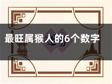 最旺属猴人的6个数字