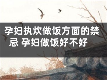 孕妇执炊做饭方面的禁忌 孕妇做饭好不好