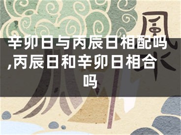 辛卯日与丙辰日相配吗,丙辰日和辛卯日相合吗