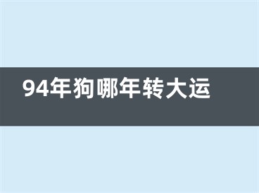 94年狗哪年转大运