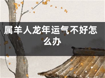 属羊人龙年运气不好怎么办