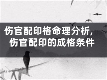 伤官配印格命理分析,伤官配印的成格条件