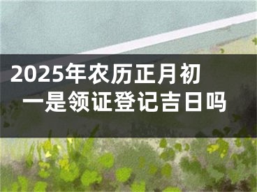 2025年农历正月初一是领证登记吉日吗