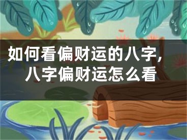 如何看偏财运的八字,八字偏财运怎么看