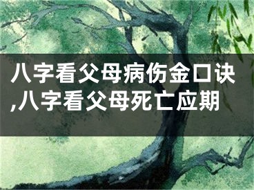 八字看父母病伤金口诀,八字看父母死亡应期