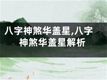 八字神煞华盖星,八字神煞华盖星解析