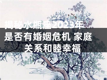 揭秘水瓶座2023年是否有婚姻危机 家庭关系和睦幸福