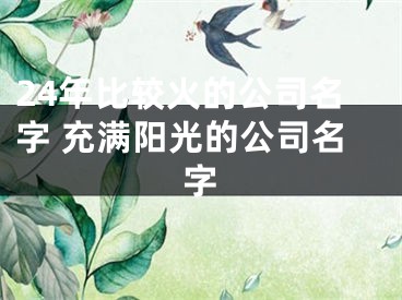 24年比较火的公司名字 充满阳光的公司名字