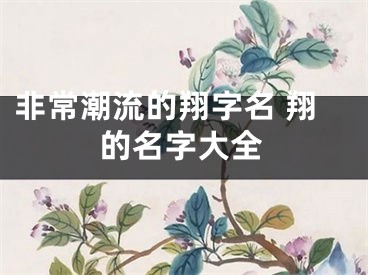 非常潮流的翔字名 翔的名字大全