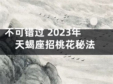 不可错过 2023年天蝎座招桃花秘法