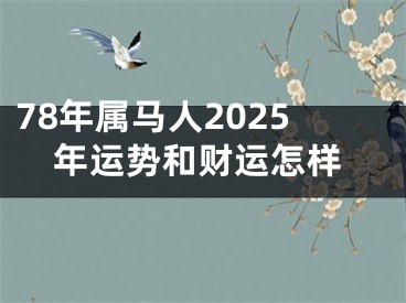 78年属马人2025年运势和财运怎样