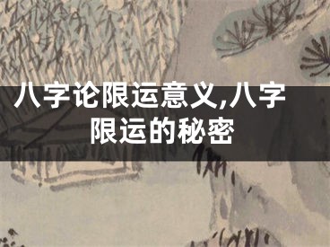 八字论限运意义,八字限运的秘密