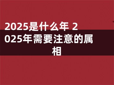 2025是什么年 2025年需要注意的属相