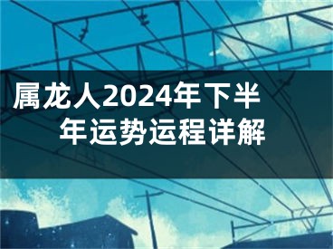 属龙人2024年下半年运势运程详解