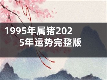 1995年属猪2025年运势完整版