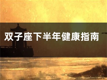 双子座下半年健康指南