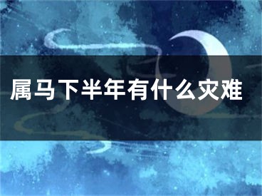 属马下半年有什么灾难