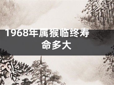 1968年属猴临终寿命多大