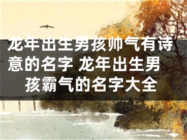 龙年出生男孩帅气有诗意的名字 龙年出生男孩霸气的名字大全