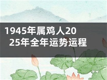 1945年属鸡人2025年全年运势运程