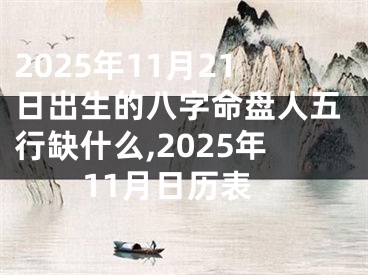 2025年11月21日出生的八字命盘人五行缺什么,2025年11月日历表