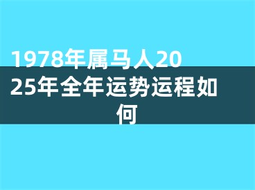 1978年属马人2025年全年运势运程如何
