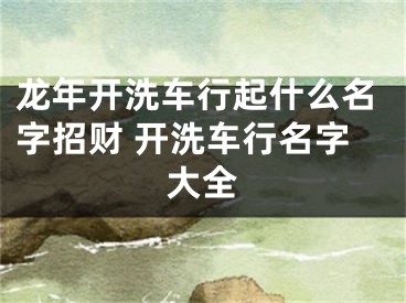 龙年开洗车行起什么名字招财 开洗车行名字大全