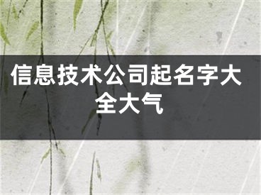 信息技术公司起名字大全大气