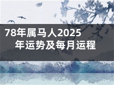 78年属马人2025年运势及每月运程