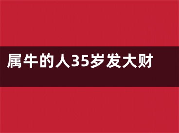 属牛的人35岁发大财