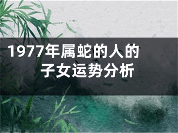 1977年属蛇的人的子女运势分析
