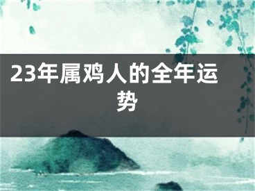 23年属鸡人的全年运势