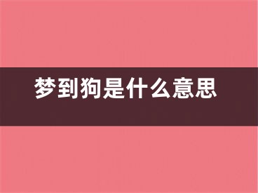 梦到狗是什么意思