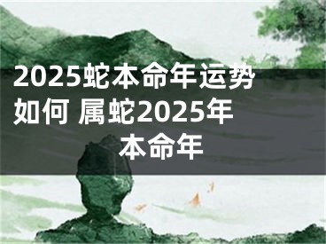 2025蛇本命年运势如何 属蛇2025年本命年