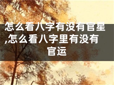 怎么看八字有没有官星,怎么看八字里有没有官运