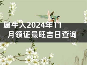 属牛人2024年11月领证最旺吉日查询