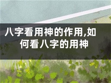 八字看用神的作用,如何看八字的用神