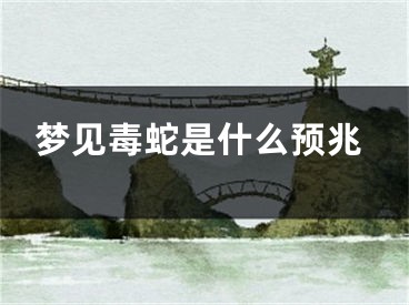 梦见毒蛇是什么预兆