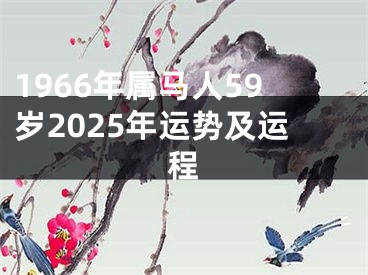 1966年属马人59岁2025年运势及运程
