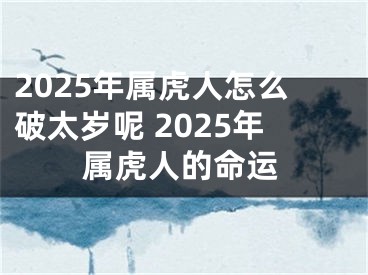 2025年属虎人怎么破太岁呢 2025年属虎人的命运