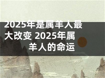 2025年是属羊人最大改变 2025年属羊人的命运