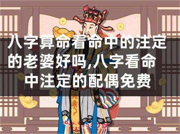八字算命看命中的注定的老婆好吗,八字看命中注定的配偶免费