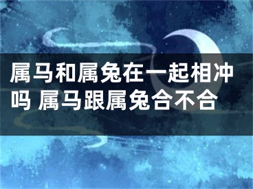 属马和属兔在一起相冲吗 属马跟属兔合不合