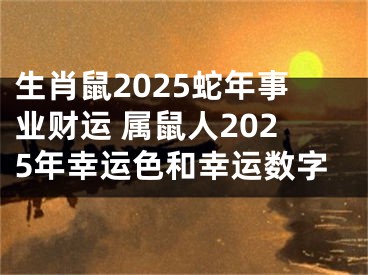生肖鼠2025蛇年事业财运 属鼠人2025年幸运色和幸运数字