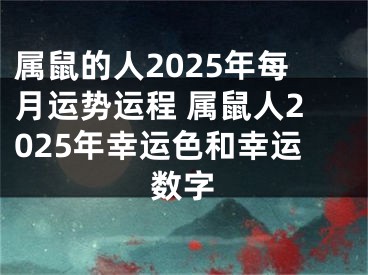 属鼠的人2025年每月运势运程 属鼠人2025年幸运色和幸运数字