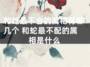 和蛇最不合的属相有哪几个 和蛇最不配的属相是什么