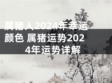 属猪人2024年幸运颜色 属猪运势2024年运势详解